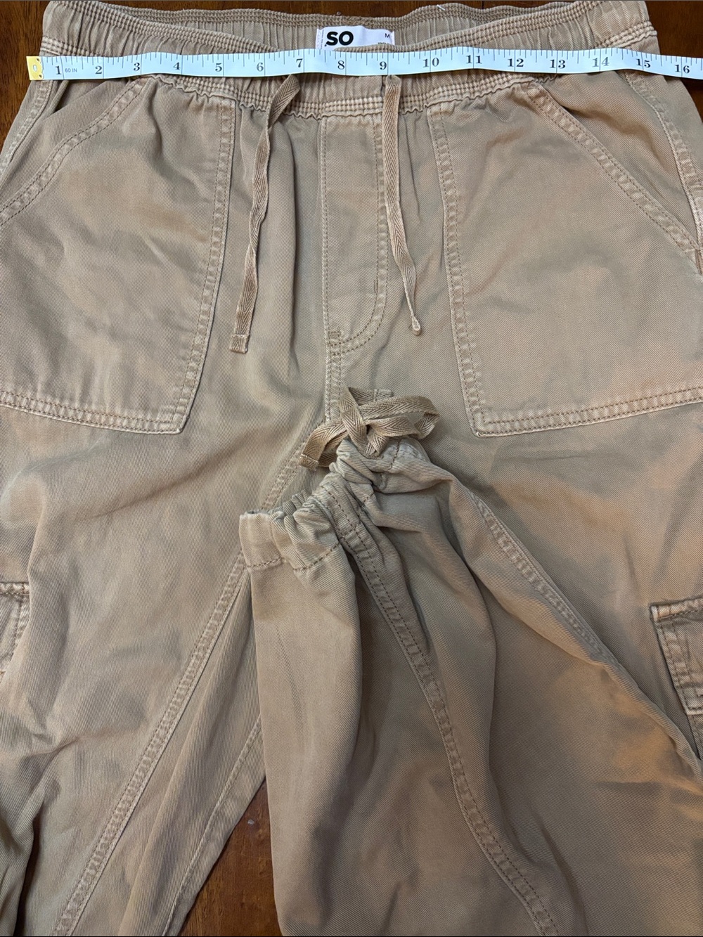 SO Wide-Leg Cargo Pants in Camel Brown NWOT - Picture 6 of 10